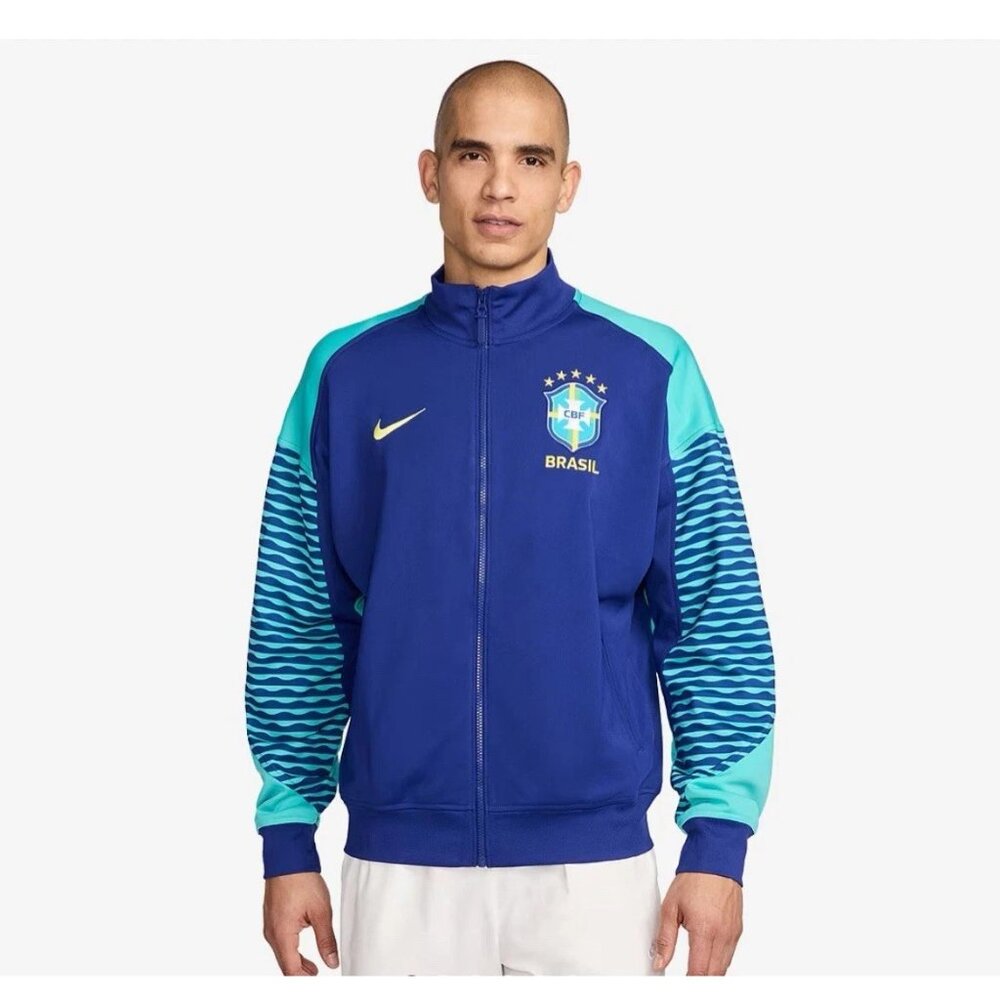 Nike Dri-Fit Brazil Strike 2024 Anthem Men's Soccer Jacket Size M FJ2657-455
